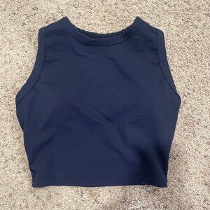 NWOT Navy Blue High Neck Crop Tank/Bra
